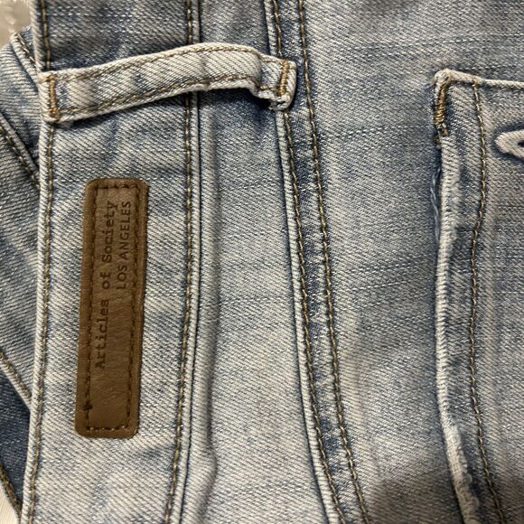 Articles of Society Jean Shorts Blue Women's 28 Mid Rise Cut Off Stretch Denim - Picture 5 of 9